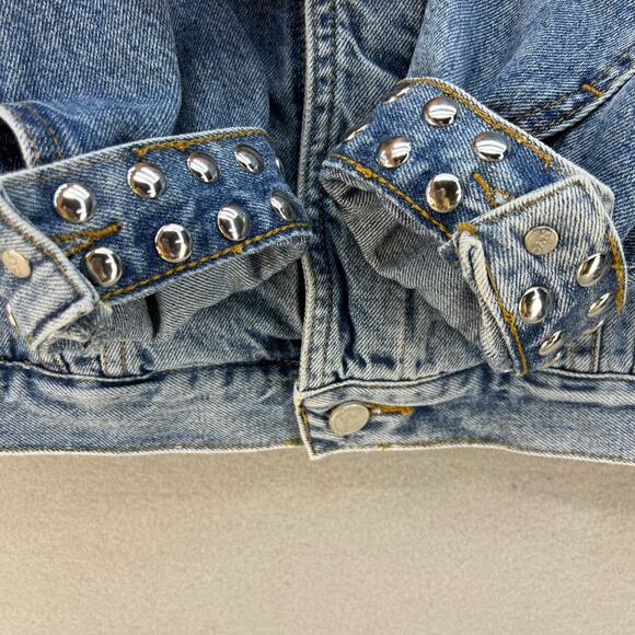 Blank NYC Denim Jean Jacket Women's Size Small Studding Preppy 90s Rocker Barbie - Picture 3 of 11
